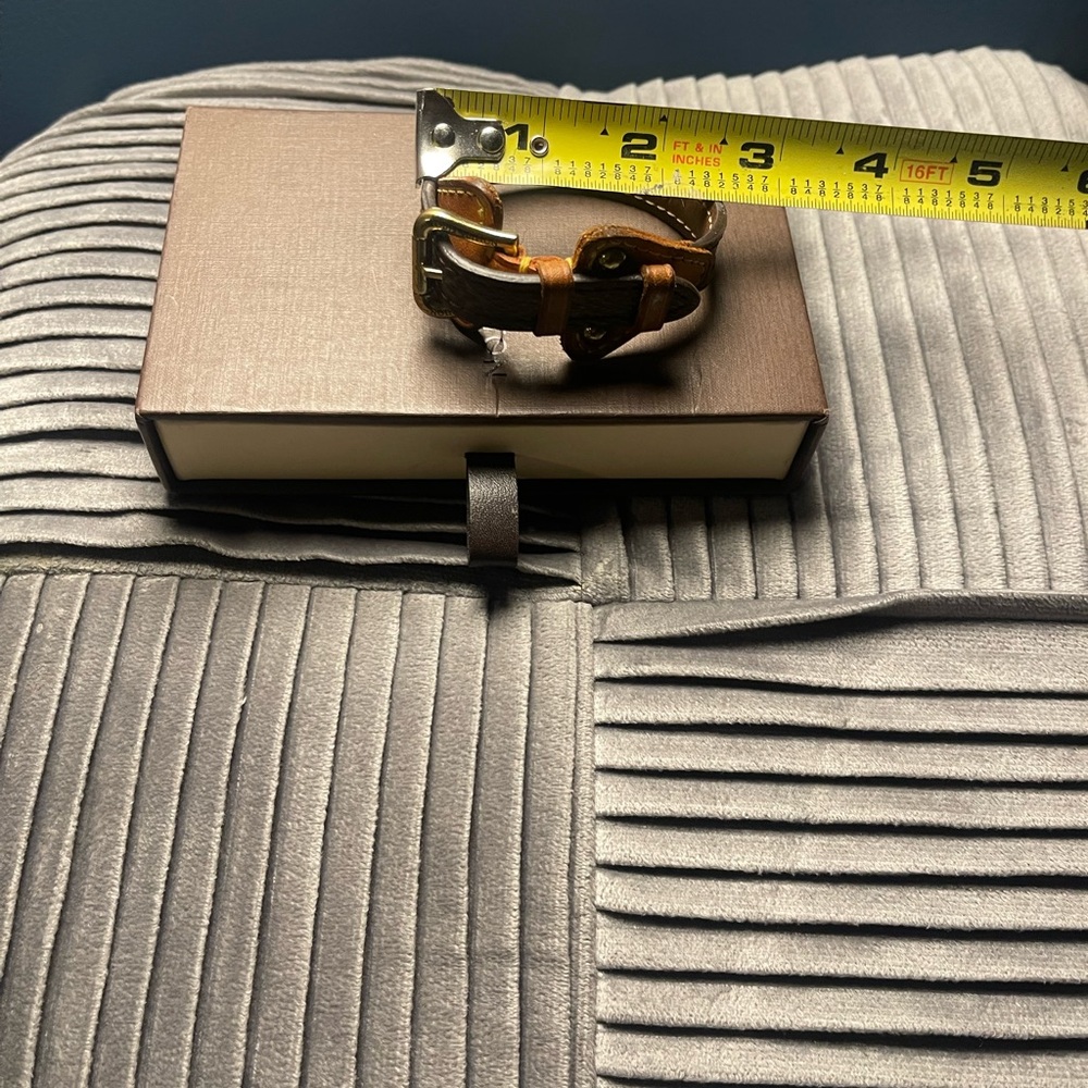 Louis Vuitton leather and gold bracelet authentic